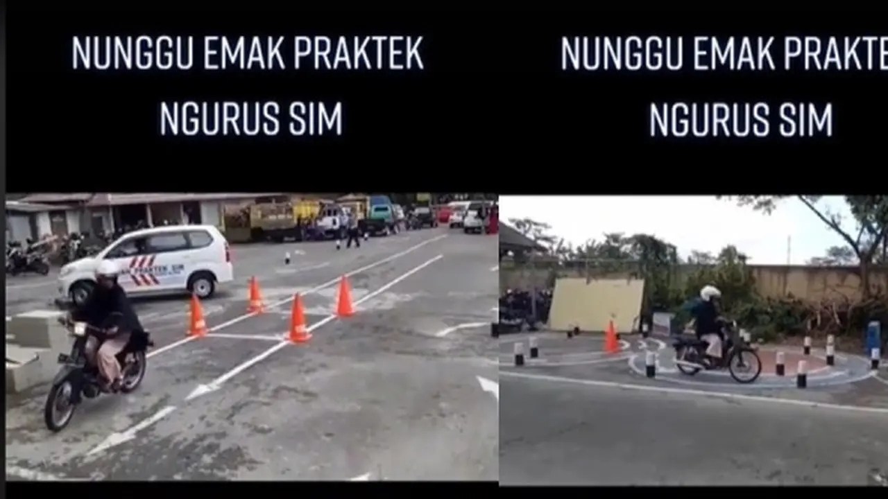 Aksi Emak-Emak Ujian Bikin SIM Ini Jago Banget, Bikin Minder