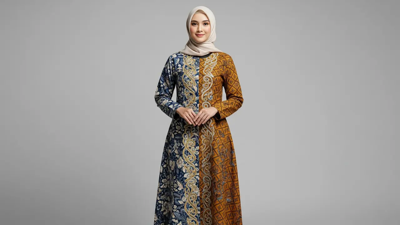 Model Gamis Batik Premium dengan Detail Bordir