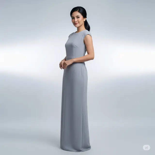 Gaun Lurus Minimalis (Column Dress)