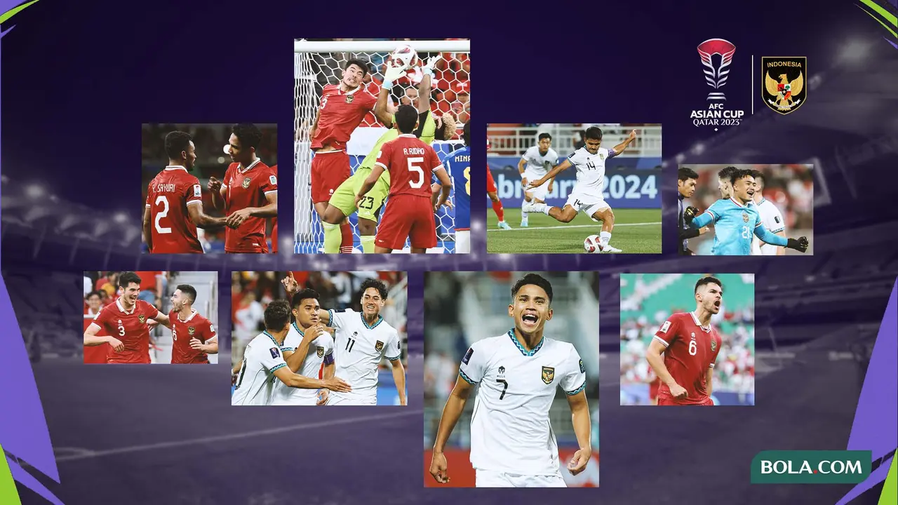 Kolase - Aksi-Aksi Timnas Indonesia di Fase Grup Piala Asia 2023