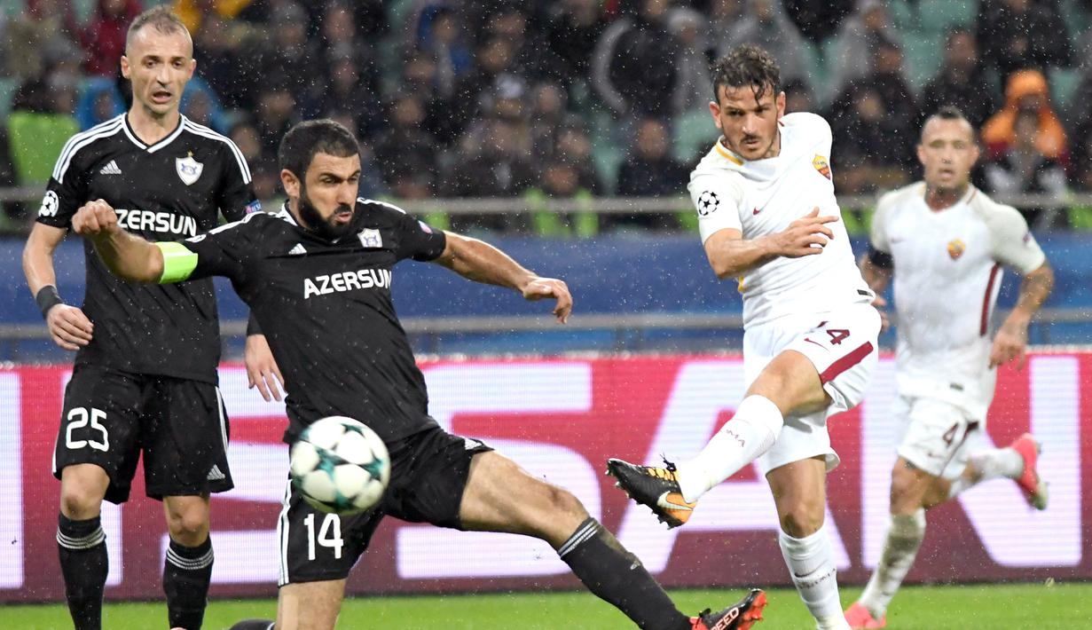 Baku Olympic Stadium memiliki kapasitas hampir 70.000 tempat duduk. Rekor jumlah penonton adalah 67.200 saat Qarabag FK menjamu AS Roma dalam fase grup Liga Champions 2017/2018, 27 September 2017. (AFP/Vano Shlamov)