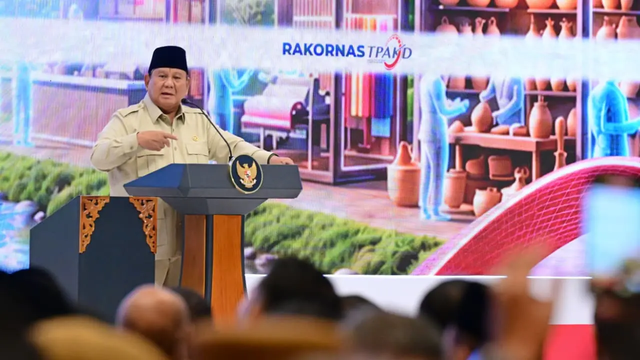 Presiden Prabowo Subianto saat menghadiri Rakornas TPAKD di JIExpo Kemayoran, Jakarta, Kamis (22/10/2026) (Sekretariat Presiden)