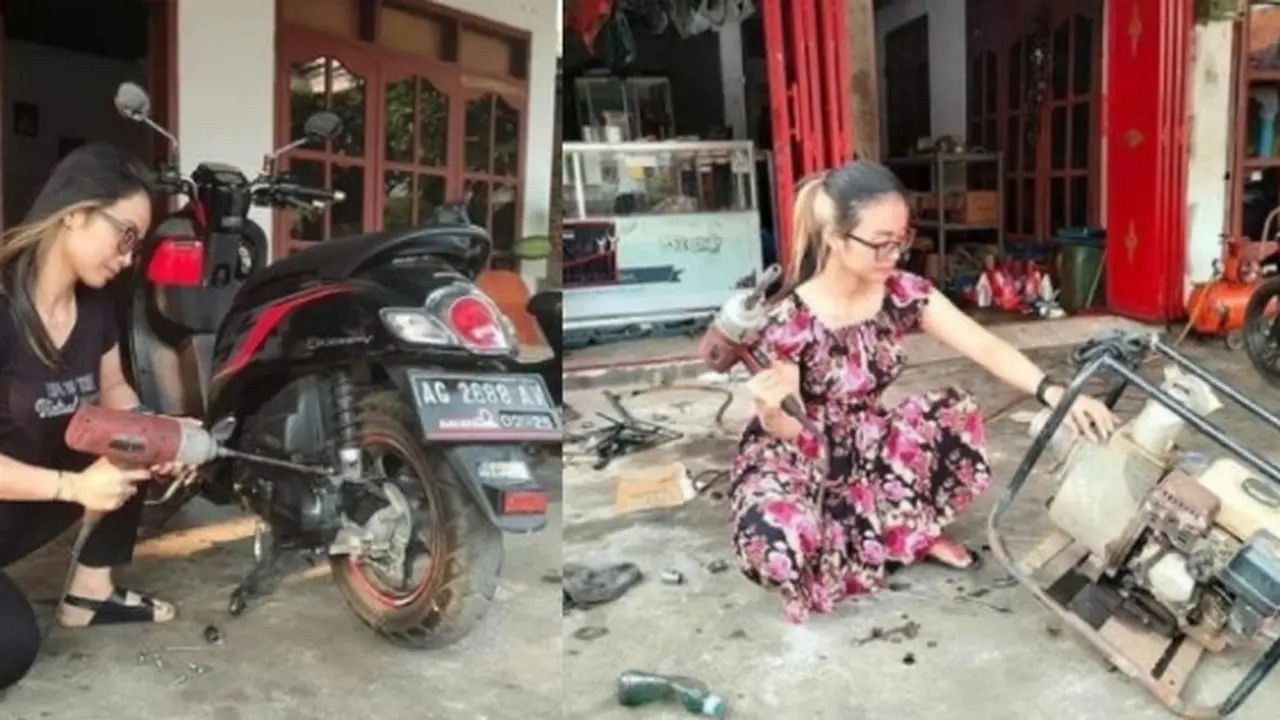 Viral Kisah Wanita Berprofesi Guru TK Ini Banting Setir Jadi Montir, Banjir Pujian