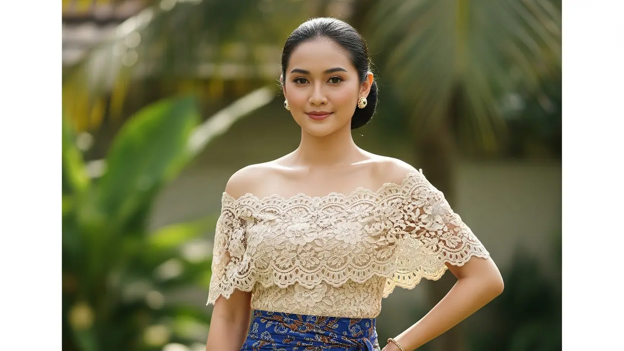 9 Model Atasan Brokat Modern Bawahan Rok Batik Lilit Elegan, Gaya Kondangan Kekinian