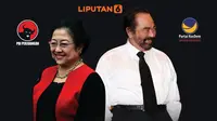 Banner Infografis Panas Dingin Hubungan Megawati-Surya Paloh. (Liputan6.com/Triyasni)