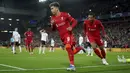 Liverpool unggul lebih dulu melalui Ibrahima Konate sebelum disamakan Goncalo Ramos. The Reds kemudian bisa menambah dua gol melalui Roberto Firmino. (AP/Jon Super)