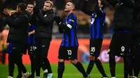 Inter Milan kembali meraih kemenangan meyakinkan 4-0 atas Udinese pada pekan ke-15 Liga Italia. Hasil ini membuat tim biru hitam kuasai puncak klasemen Liga Italia lagi (AFP)