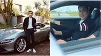 Momen Harvey Moeis syuting jadi bintang iklan Ferrari Roma. (sumber: Instagram/sandradewi88 / YouTube/Sandra Dewi Official)