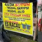 Singkatan tulisan nyeleneh penjual es (Sumber: Facebook/namanyajugapedagang)