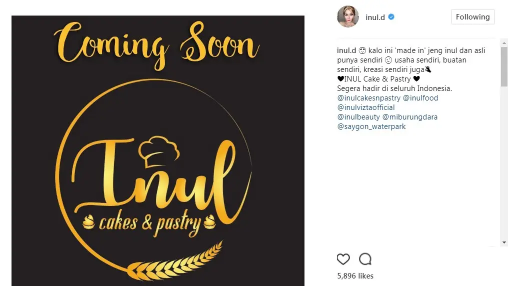 Inul Daratista ikut buka usaha kue (Foto: Instagram)