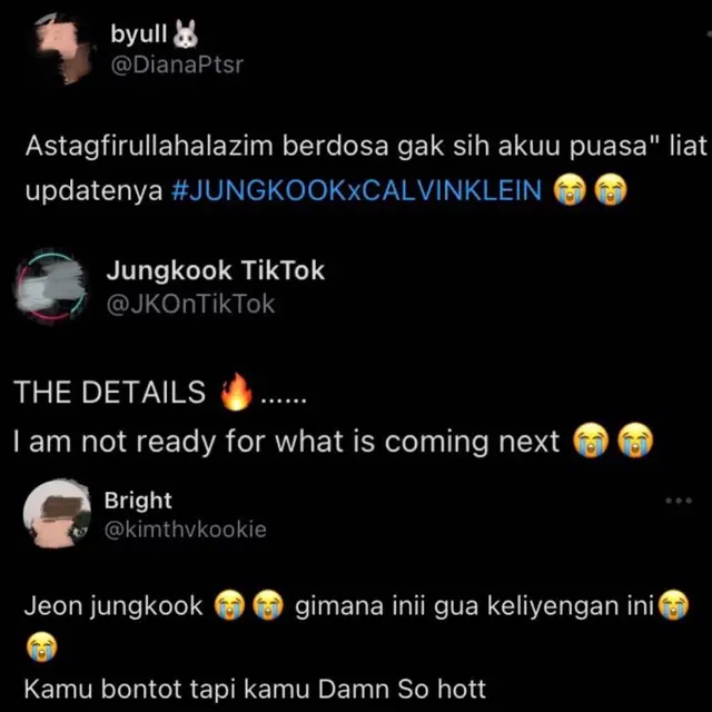 Cuitan penggemar mengenai kolaborasi Jungkook BTS dengan Calvin Klein