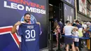 Paris Saint-Germain (PSG) mulai merasakan berkah dari hadirnya megabintang asal Argentina, Lionel Messi, ke tim kebanggaan warga Paris itu. (Foto: AP/Francois Mori)