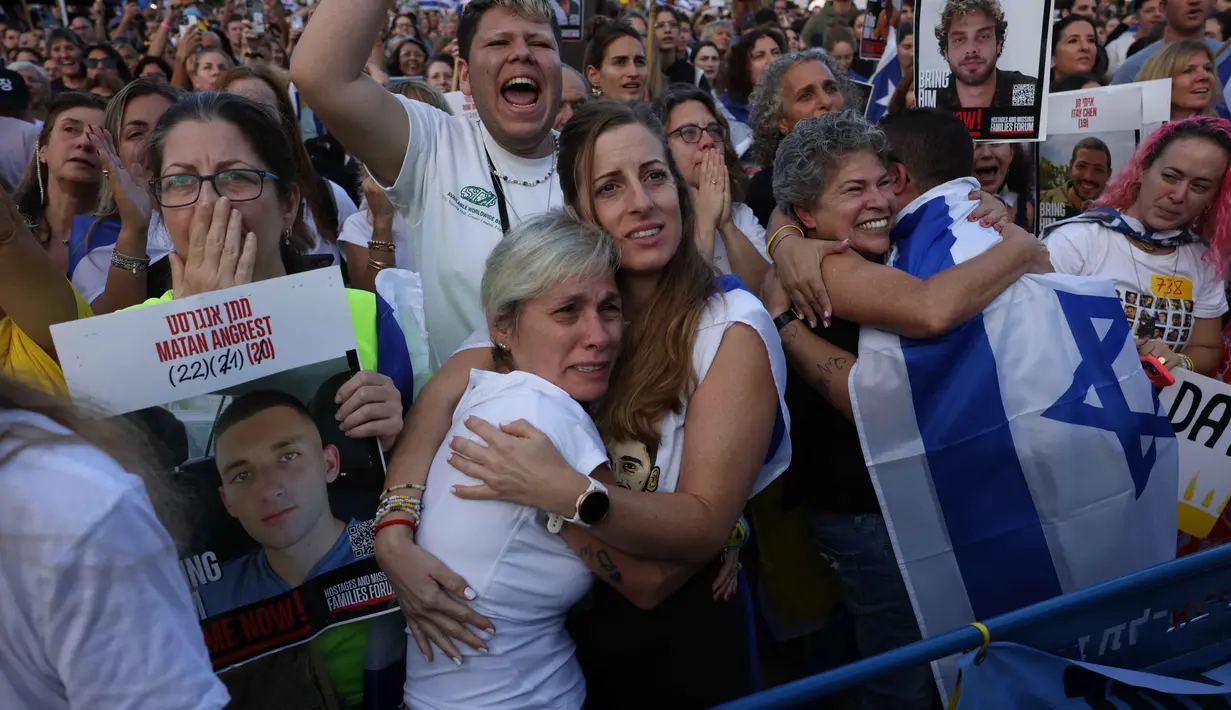 Diketahui, Hamas akan melepaskan 20 sandera, sedangkan Israel akan membebaskan ratusan warga Palestina yang menjadi tawanan. (AHMAD GHARABLI/AFP)