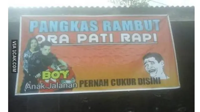6 Spanduk Potong Rambut Ini Kocak Sekaligus Bikin Geleng Kepala