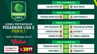 Jadwal dan Live Streaming Pegadaian Liga 2 Pekan 7 di Vidio