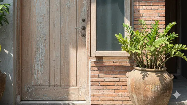 Desain Teras Rumah Rustic Kecil Tapi Hangat