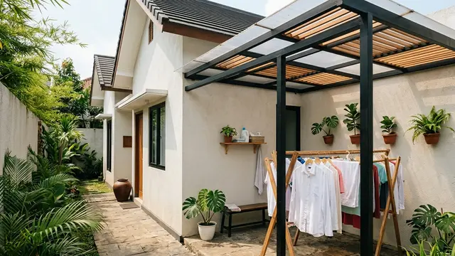 Kanopi Samping Rumah untuk Area Jemur, Gemini AI