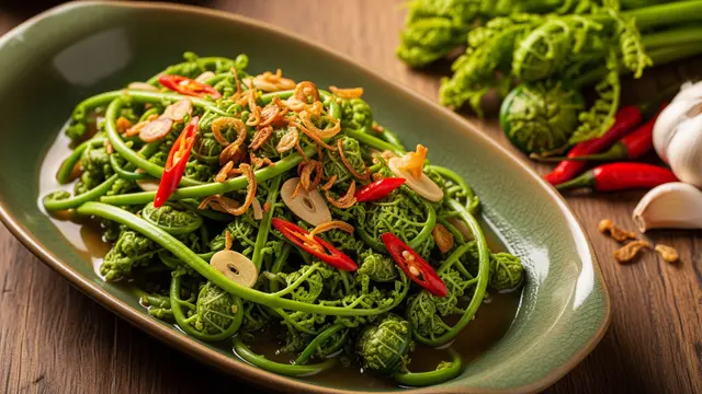 Penyajian Tumis Daun Pakis