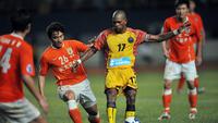 Keith Gumbs saat membela Sriwijaya FC di Liga Champions Asia 2009. (AFP/Adek Berry)