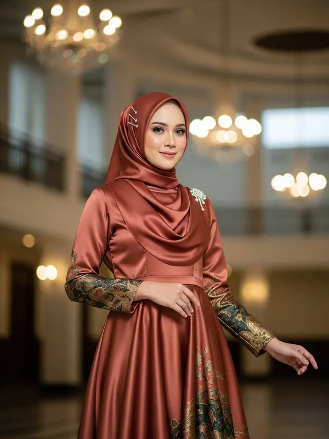 Model Gamis Batik Cap Handmade Earth Tone
