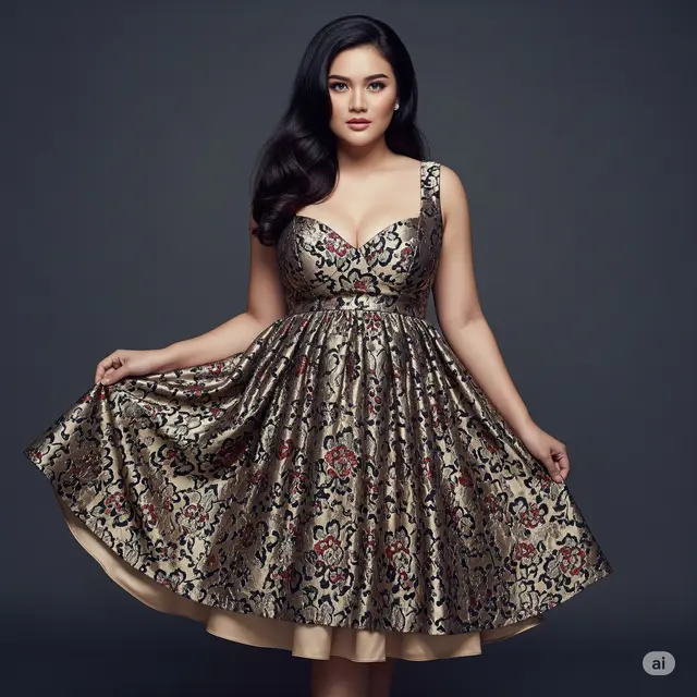 Model Gaun Brokat untuk Dada Besar. Foto: Gemini