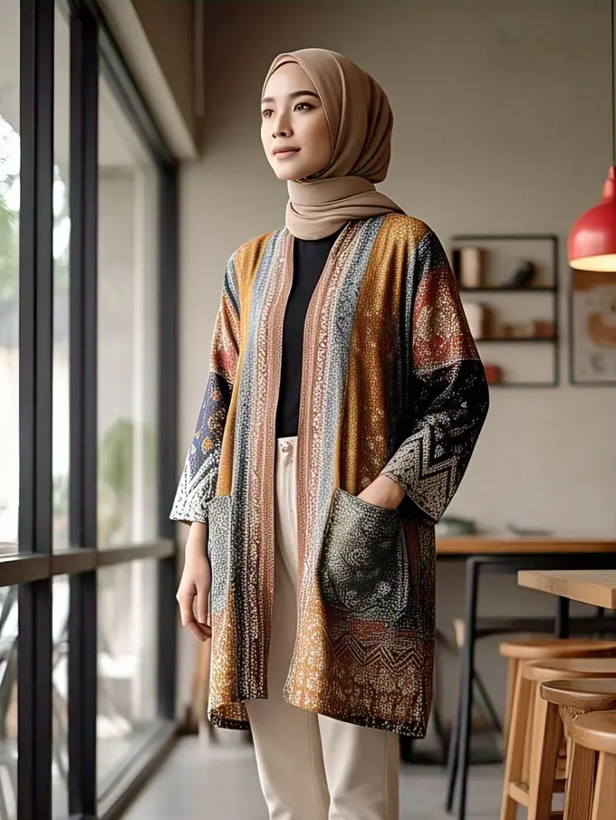 Model Kardigan Kekinian untuk Hijabers