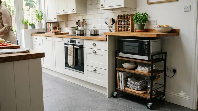 Ide Tempat Menaruh Microwave di Dapur/AI Generated