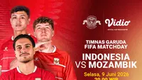 Nonton Indonesia vs Mozambik hanya di Vidio. (doc. vidio)