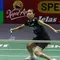 Pebulutangkis tunggal putri Indonesia Gregoria Mariska Tunjung saat mengembalikan kok ke Putri Kusuma Wardani pada babak 32 besar Indonesia Open 2024 di Istora Gelora Bung Karno, Senayan, Jakarta, Selasa (4/6/2024). (Liputan6.com/Herman Zakharia)