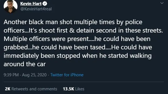 Unggahan Kevin Hart (Twitter/ KevinHart4real)