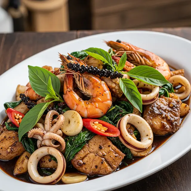Seafood Lada Hitam Kemangi (AI Generated)