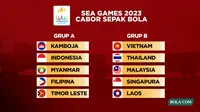 SEA Games 2023 - Hasil Drawing Cabor Sepak Bola SEA Games 2023 (Bola.com/Decika Fatmawaty)
