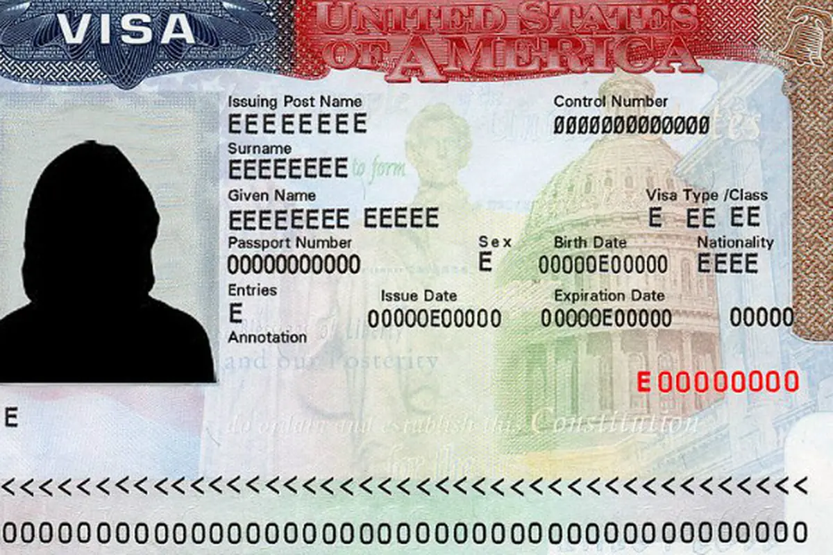 Ilustrasi visa Amerika Serikat.