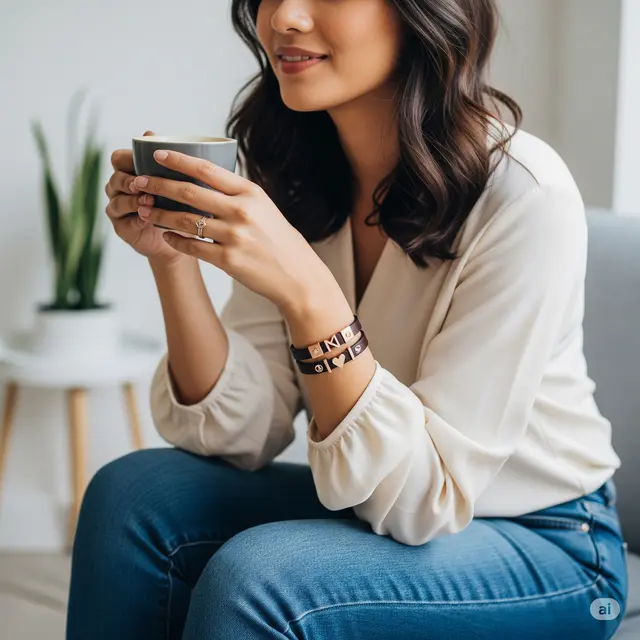 Model Gelang Rose Gold Biar Penampilan Lebih Girly Tanpa Terlihat Tua (Image by Gemini AI)