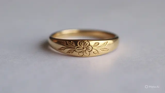 Cincin Emas Islami Motif Bunga