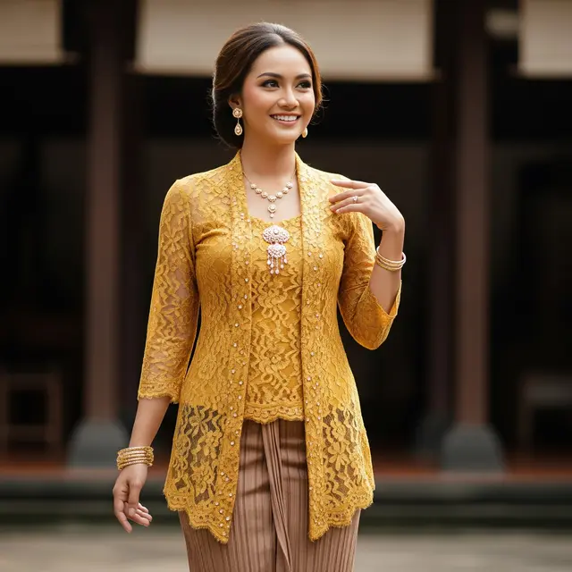 Panduan Memilih Warna Kebaya Rok Plisket yang Paling Cocok untuk Kulit Sawo Matang (Image by Gemini AI)