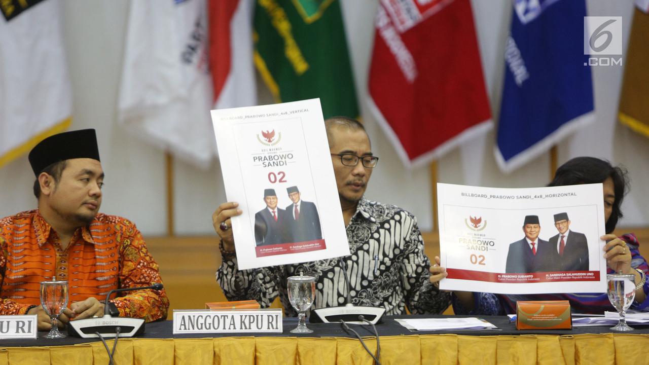 KPU Tunjukkan Alat Peraga Kampanye Pilpres 2019