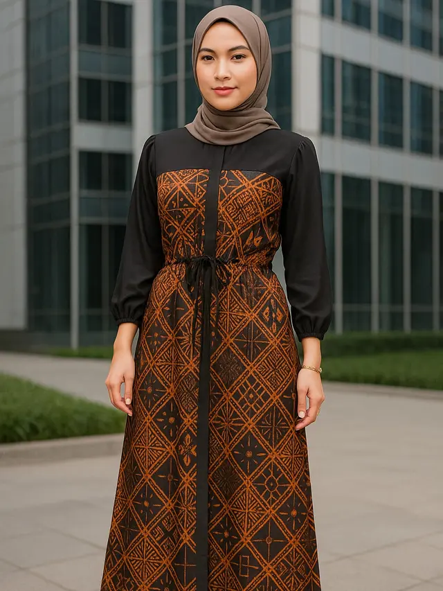 Gamis Batik Kantor Modern (Foto: ChatGPT)