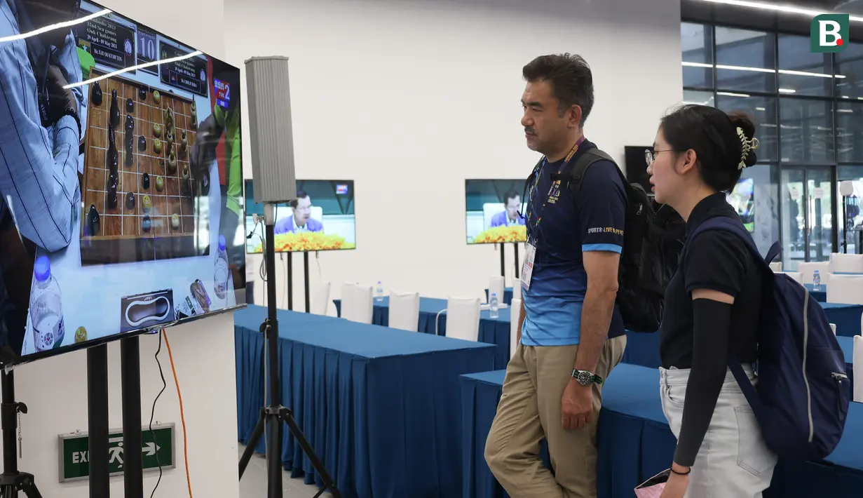 Main Press Center merupakan tempat yang disediakan untuk wartawan agar bisa bekerja dengan baik di ajang SEA Games 2023 Kamboja. (Bola.com/Abdul Aziz)