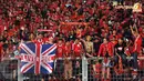 Puluhan ribu penggemar Liverpool merayakan kemenangan tim kesayangannya atas Indonesia XI dengan skor 0-2 di Stadion GBK (Liputan6.com/Helmi Fithriansyah)