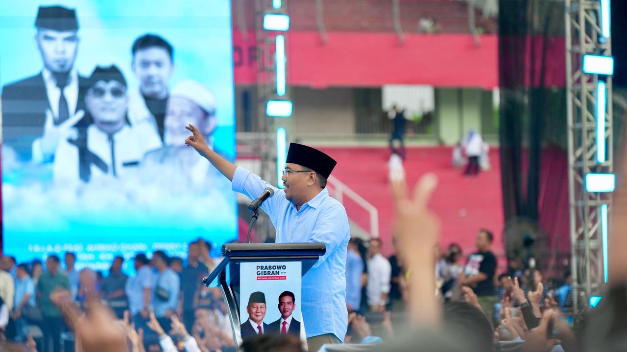 Anwar Sadad saat kampanye Prabowo-Gibran  di GOR Delta Sidoarjo, Jumat (9/2/2024). (Istimewa)