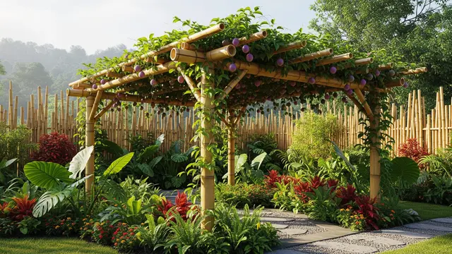 Pergola Bambu untuk Tanaman Markisa