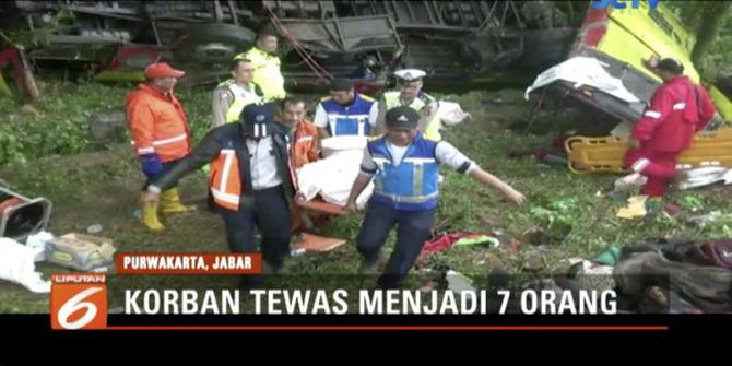 Korban Tewas Bus Bima Suci Kecelakaan di Tol Cipularang Bertambah