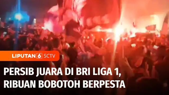 Keberhasilan Persib Bandung menjuarai Liga 1 disambut antusias bobotoh, pendukung fanatik Tim Maung Bandung. Ribuan bobotoh tumpah ruah di sejumlah ruas jalan protokol di Kota Bandung dan Kota Cimahi, guna merayakan keberhasilan Persib setelah penant...