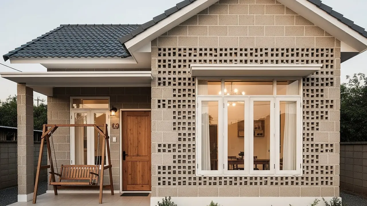 Inspirasi Rumah Sederhana Batako Tanpa Plester. Foto: Gemini