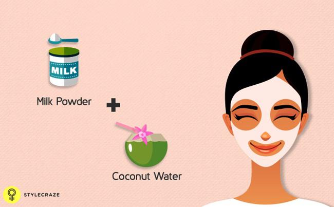 Masker susu dan air kelapa untuk wajah lebih cerah alami | Photo: Copyright stylecraze.com