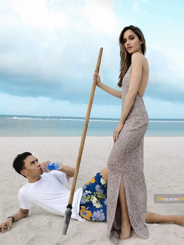 6 Editan Foto Pria Lagi Liburan Bersama Aktris Hits Ini Kocak
