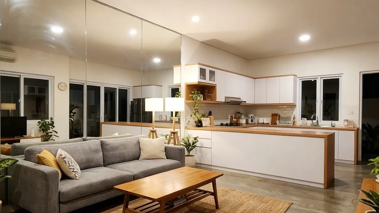 Desain Dapur dan Ruang Tamu Menyatu Agar Rumah Tampak Lega