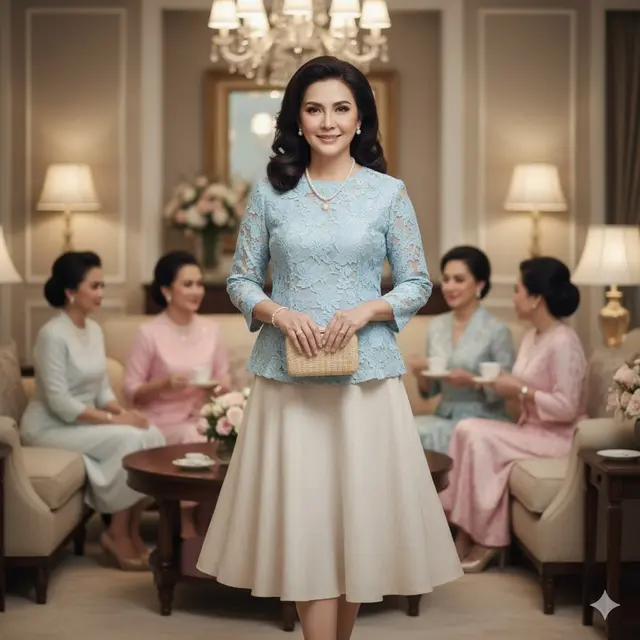 Blouse Brokat + Rok A-Line