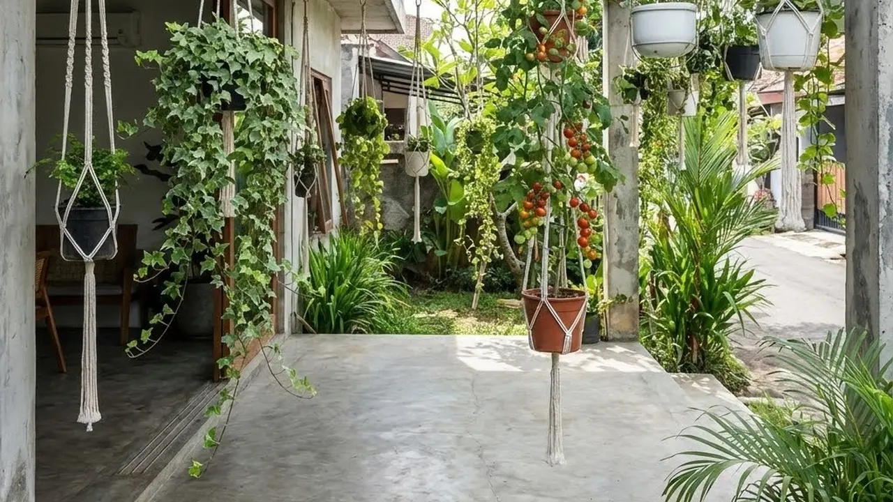 Model Kebun Mini di Teras Cor Tanpa Tanah